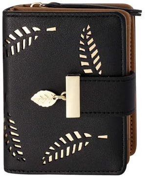 SinChic Porte Monnaie Femme,Portefeuille en Cuir PU pour Femme Petit Porte Monnaie Cuir Pliable avec découpe Feuille Pendentif Feuille Portefeuille avec Titulaire de la Carte de Crédit Cash ID