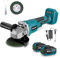 Yofidra Cordless Angle Grinder, Battery Angle Grinder with 2X 3000mAh Batteries, 3-Speed Control Cutting Grinding Polishing, 8500RPM 100mm Disc Cutter for Cutting & Grinding