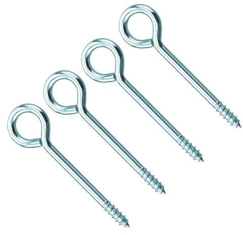 TERF® 75mm Vine Eye Screw Hooks 75mm (3 inch) Ring Shape Vine Screw Hooks Eyelet Screws Bolt for Office Garden Porch Home Indoor Outdoor and DIY Project Use - Pack - 10