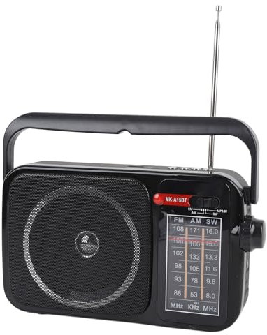 Multi-Band-AM/FM/SW-Radio Tragbare Shortwave-Radios, Support SD & USB Flash Drive, Batterie mit Dem Besten Empfang Big Lautsprecher, für Home Kitchen Outdoor