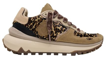 Satorisan - Chacrona Metta Premium - Casual Sneaker Damen - Vintage Leder Sportschuhe Bequem, Nachhaltig und Dauerhaft - Baby Leopard - 37