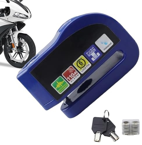 Antivol à Disque de Moto avec Alarme puissante, Bloque Disque Universel pour Moto, Scooter et vélo, Dispositif de sécurité Lourd, Protection antivol pour Trottinette électrique -8x5,4x3,6cm