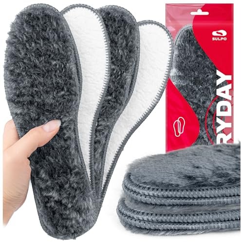 SULPO 2 Paare Einlegesohlen Warm Damen – Plüsch-Oberseite, Thermosolen für Outdoor & Wintersaison Größe 39