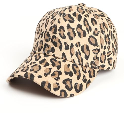 NiceNaiils Basecap Damen Frauen, Leo Cap, Baseballkappe mit Leopardenmuster, Damen Verstellbar Cappy