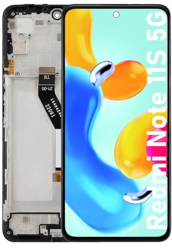 OnlyTech - Pantalla LCD completa con chasis montado de repuesto para Xiaomi Redmi Note 11S 5G