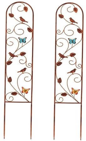 ZGUZMCMK Lot de 2 Treillis Métalliques pour Jardin, élégants et Robustes, Supports en Fer pour Plantes de Jardin
