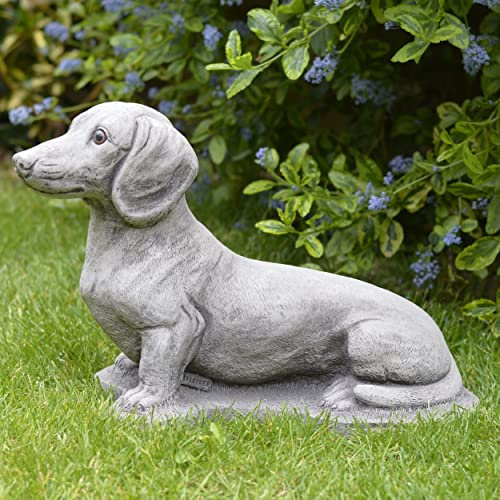 DACHSHUND CAST STONE DOG GARDEN ORNAMENT/STATUE/SCULPTURE/PILLAR CAP