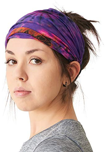 CHARM Tie Dye Stirnband Hippie Elastisch Bandana Kopf Abdeckung Wickeln Für Männer & Frauen Psychedelisch Blume Muster 60'S 70'S Retro Bohemien Boho B