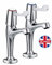 Pair of Chrome Lever Type Kitchen Sink Pillar Tall Leg TAPS Pair Easy USE Set