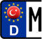 3 x Kennzeichen-Aufkleber Ball TÜRKEI Flagge KFZ Motorrad FanShirts4u TÜRKIYE