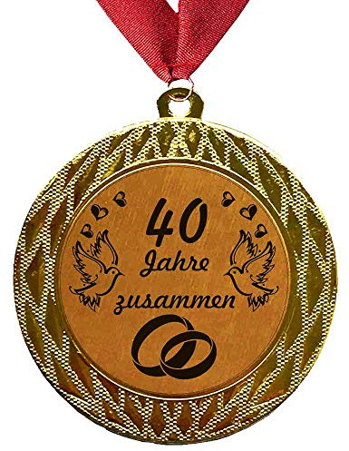 Larius Group Medaille Orden 40 Jahre zusammen Rubinhochzeit Rubinene Hochzeit Hochzeitzeit