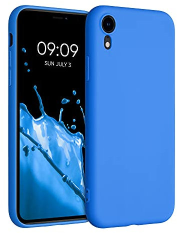 kwmobile Custodia Compatibile con Apple iPhone XR Cover - Back Case per Smartphone in Silicone TPU - Protezione Gommata - blu fluo