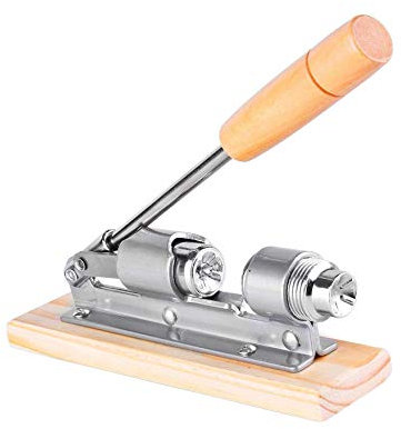 Jzhen Nussknacker Holz Design-Nussknacker aus Holz und verchromtem Stahl -Hebel-Funktion