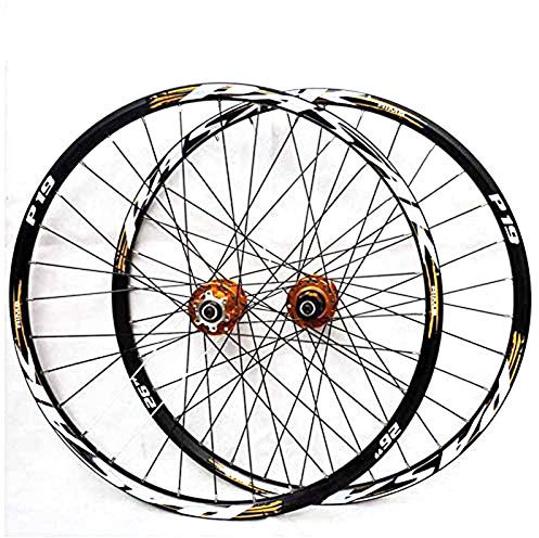 HJRD Mountainbike-Laufradsatz, 29/26/27.5 Zoll Fahrrad Laufrad (vorne + hinten) Doppelwandig Aluminiumlegierung MTB-Felge Schnelle Veröffentlichung Scheibenbremse 32H 7-11 Geschwindigkeit