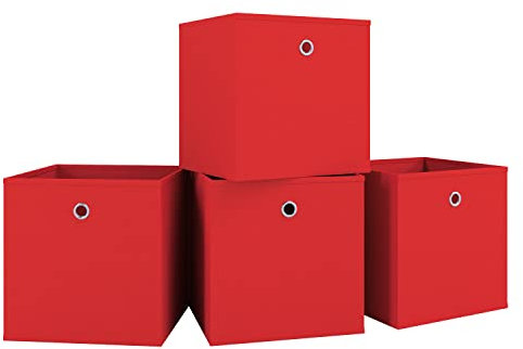VCM 4er Set Faltbox/Klappbox Stoff Kiste/Faltschachtel/Maße ca. H. 28 x B. 27 x T. 27 cm/Regalbox - Boxas