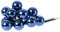 Christmas-Decorations Weihnachtskugeln am Draht Glas 2cm x 12 Stück Spiegelbeeren Mini Nachtblau glänzend