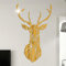 Luming 3D Spiegel Hirsch Wandtattoos Wandbilder Dreidimensionale Wandaufkleber Aufkleber DIY Deko Wandtattoo Wohnzimmer Schlafzimmer Tv Sofa Hintergrund Wandkunst Wandsticker (S, Golden)