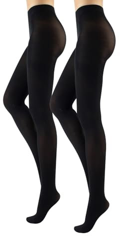 CALZITALY PACK 2 Paires Collants Opaque 40 Den, Collant Opaque Pour Tous Les Jours, Noir, Marron, S, M, L, XL, Fabriqué En Italie (XL, Noir)