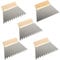 Toolty 5PCS Set - Steel Trowel 180mm - 4x4, 6x6, 8x8, 10x10mm Notch - Wooden Handle - for Adhesives, Mortars and Tiles - DIY - TLTY-S037