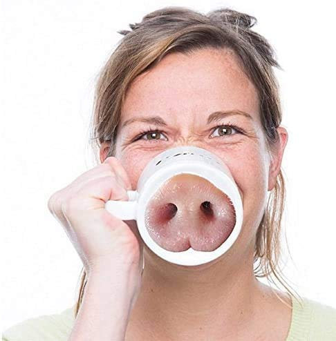 Lovely Pink Pig Nose Keramik Tasse Kaffeetasse Tee Milch Getränk Tassen als lustiges und einzigartiges Geschenk zu Weihnachten oder Geburtstag 300ml
