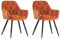 JaHECOME Esszimmerstuhl,Sessel,Samt,Wohnzimmerstuhl,Farbe wählbar,Retro-Design,Stoff,gepolsterter Sitz mit Rückenlehne,Schwarze Metallbeine für Küche, Schlafzimmer, Esszimmer(Orange,2)