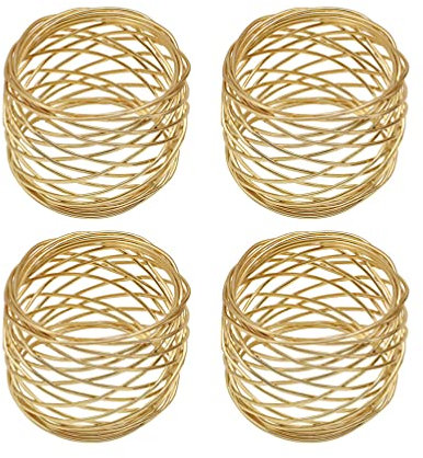 Angoily 4Pcs Serviette Ringe Draht Serviette Halter Metall Serviette Ringe Schnallen Hochzeit Urlaub Partei Tisch Dekoration