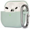 KOKOKA Silikon Hülle Kompatibel mit AirPods 3 Case und Schutzhülle für AirPods 3rd Generation 2021, Stoßfeste Weiche Dünne Case für Airpods 3 Mit Karabiner, Front-LED Sichtbar, Cloud Grey