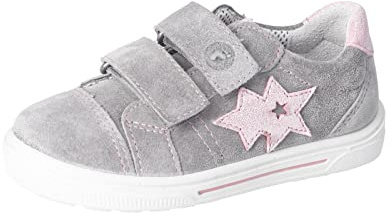RICOSTA Mädchen Low-Top Sneaker JULA,Kinder Halbschuhe,WMS:Mittel,lose Einlage,Turnschuhe,Laufschuhe,Klettschuhe,Kids,grau (450),31 EU