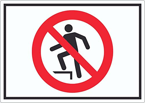 Aufsteigen verboten Symbol Aufkleber A8 (52x74mm)