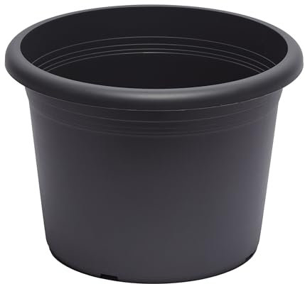 Dehner Blumentopf Cylindro XXL, Ø 80 cm, Höhe 60 cm, Kunststoff, anthrazit