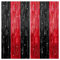 KatchOn, Red and Black Fringe Curtain - 3.2x8 Feet Pack of 2 | Red and Black Party Decorations | Graduation Backdrop for Graduation Decorations 2025 | Casino Theme Party Decorations