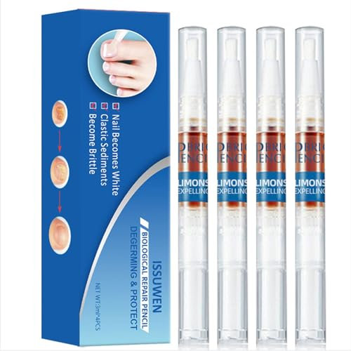 Fungus Nail Repair Pen Toenails, Nail Biological Repair Pencil, Repairs Protects from Discoloration, Brittle and Cracked Nails (4 pcs)