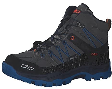 CMP Unisex Kinder Kids Rigel Mid Trekking Shoes Wp Trekking-Schuhe, Grau Meeresblau Graffite Oltremare, 35 EU