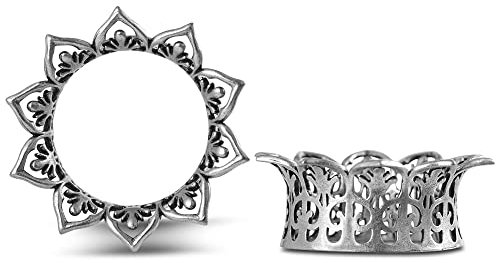 ERKUOO 2PCS Ohrmesser Doppelt ausgestellter Ohrtunnel Hohlmuster Plug Piercing Expander Fleisch Ohrring Stretcher Lappen Piercing Schmuck 8mm