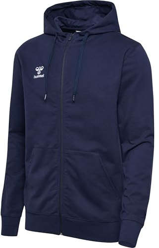 hummel Reißverschluss Jacke Hmlgo Herren | Bio-Baumwolle | nachhaltige Materialauswahl | Regular fit | Kapuze | unifarben | atmungsaktiv | Reißverschluss