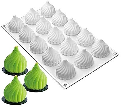 Moule à gâteau conique en silicone pour gâteau en forme de tourbillon pour chocolat, mousse, pudding, dessert, pain, moule de cuisson (oignon C_11,6 x 17,8 x 4,8 cm)