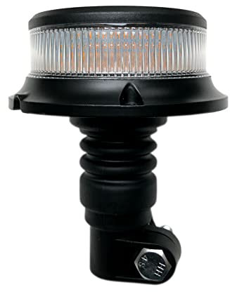 MelTruck® Orange weiß 18 LED Rundumleuchte Warnlicht 12/24V E9 3x Blitzmuster ECE R65 R10 (ohne Aufsteckrohr)