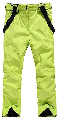ALSOGO Herren Ski Bib Hose wasserdichte Winddichte Schneehose Outdoor Hose Snowboard Lätzchen mit Abnehmbarem Riemen Green M