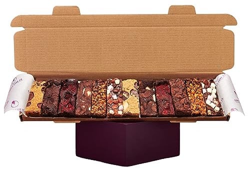 Simply Cake Co. - Vegan Brownie & Bakes Selection - 12 Piece - Luxury Treats - Brownies & Rocky Road - Gluten-free & Soy Free - Gooey & Delicious - Made with Premium Ingredients