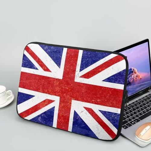 Showudesigns Laptoptasche mit britischer Flagge, für Damen und Herren, Computer-Hülle, 30,5 cm (12 Zoll), mit Union Flaggen, patriotischer Laptop-Schutz, geeignet als Geschenk für Freunde,