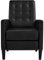 Yaheetech PU Leather Reclining Chair Single Armchair Adjustable Upholstered Sofa with Soft Padded Seat Living Room Bedroom Theater Recliner Black