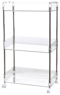 Rollbarer Aufbewahrungswagen, Transparentes Acryl-Aufbewahrungsregal für Kosmetik-Snacks, Transparenter Acryl-Rollwagen, Multifunktionaler Aufbewahrungswagen, (3 Schichten