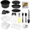 TOIMALDO Accesorios para Freidora Sin Aceite - Juego de 15 Piezas Accesorios Freidora de Aire, Apto para Philips 8.3L COSORI 6.4L etc Air Fryer (24CM)