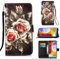 Handyhülle für LG Velvet 4G/5G/G9 Velvet Hülle -Schutz aus PU Leder LG Velvet 4G/5G/G9 Velvet Schutzhülle Flip Case Klapphülle Handytasche für LG Velvet 4G/5G/G9 Velvet-Black Bottom Roses