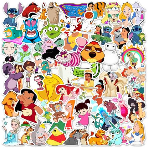 Famnaer Cartoon Movie Figures Stickers, 50PCs, Aesthetic Vinyl Decals, Laptop Water Bottle Stickers, Stickers for Hydro Flask, Car, Planner, Skateboard, Stickers for Kids, Toddlers [Figures]