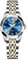 OLEVS Bicolor Damenuhr Kleine Kleid Quarz Analog Uhren Damen Edelstahl Silber Gold Wasserdicht Armbanduhr Damen Blau Zifferblatt Römische Zahlen Leuchtend Metallarmband Uhr Frauen mit Datum Geschenke