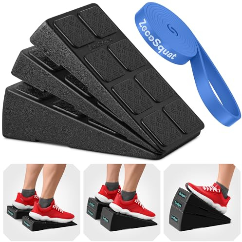 Squat Wedge – Kniebeugen-Keilblock mit 236 kg Tragkraft – Schrägbrett für Wadendehnung – Schräger Wadendehner – Yoga-Blöcke