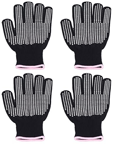 NDNCZDHC Silikon-Grillhandschuhe, Ofenhandschuhe, hitzebeständig, rutschfest, Küchenhandschuhe mit schützender Baumwollschicht im Inneren, für Grillen, Küche, Weiß, 4 Stück