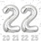 Geburtstag zahlen luftballon 22 jahre | Folienballon Sliber- Folienballon in 40-101cm Geburtstagsdeko - Ballon Zahl Deko zum Geburtstag fliegt mit Helium für Mann Frauen 22.Geburtstags