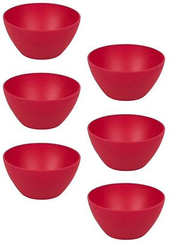 URBNLIVING 6X Small Deep Round Reusable Solid Colour Plastic Dinner Bowls